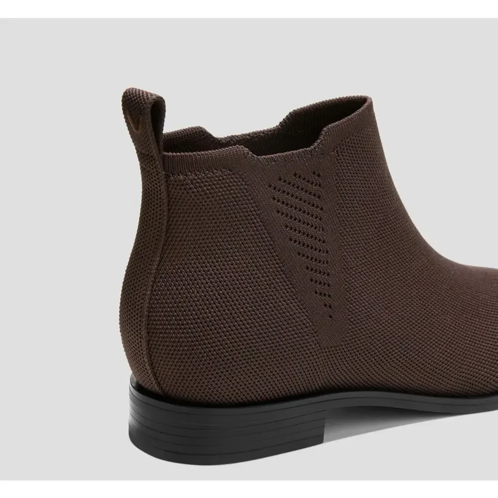 VIVAIA Ryan Square Toe Chelsea Boots Dark Chocolate Brown Sz 41.5/US 10 NEW